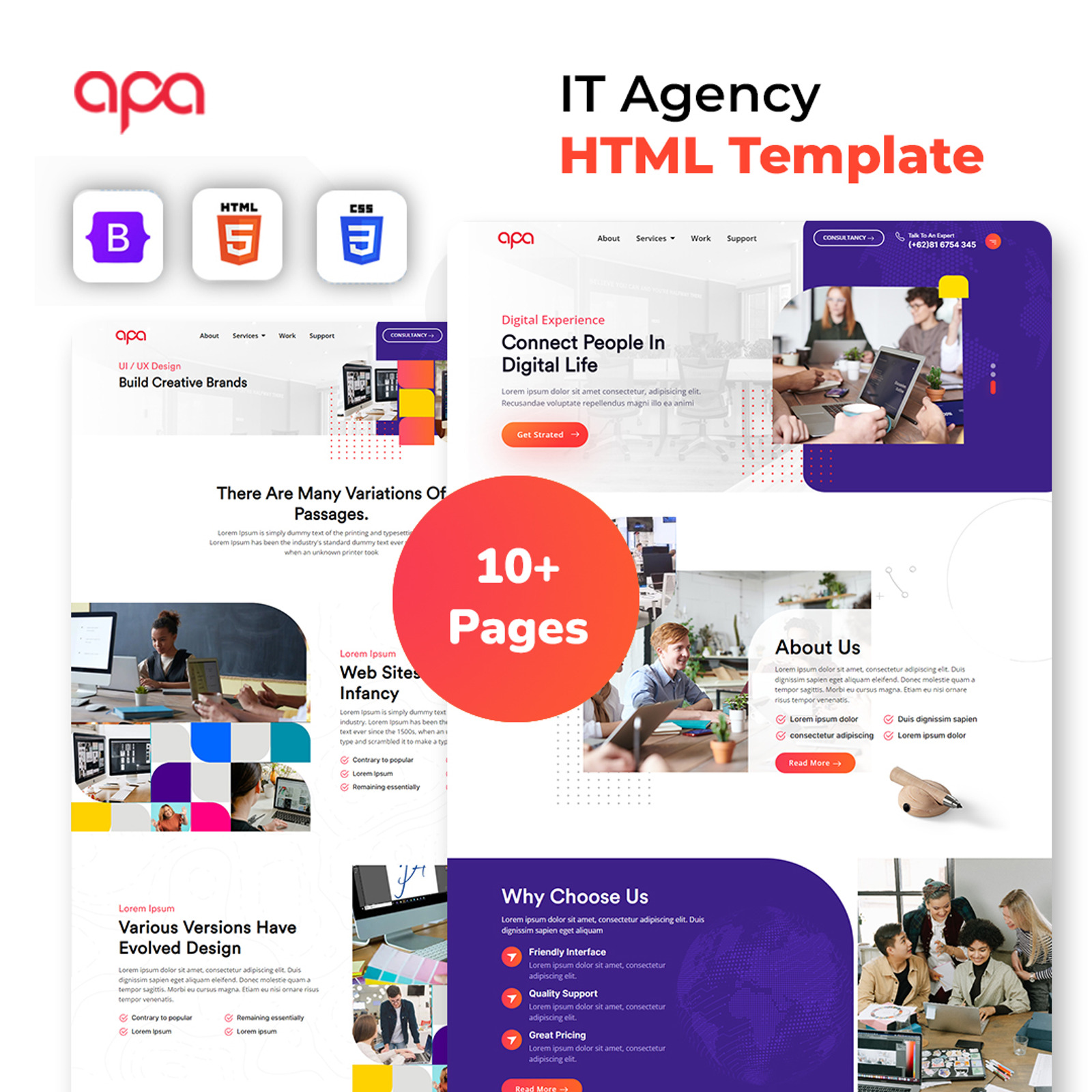 APA - Website Template For Design and Development Agency