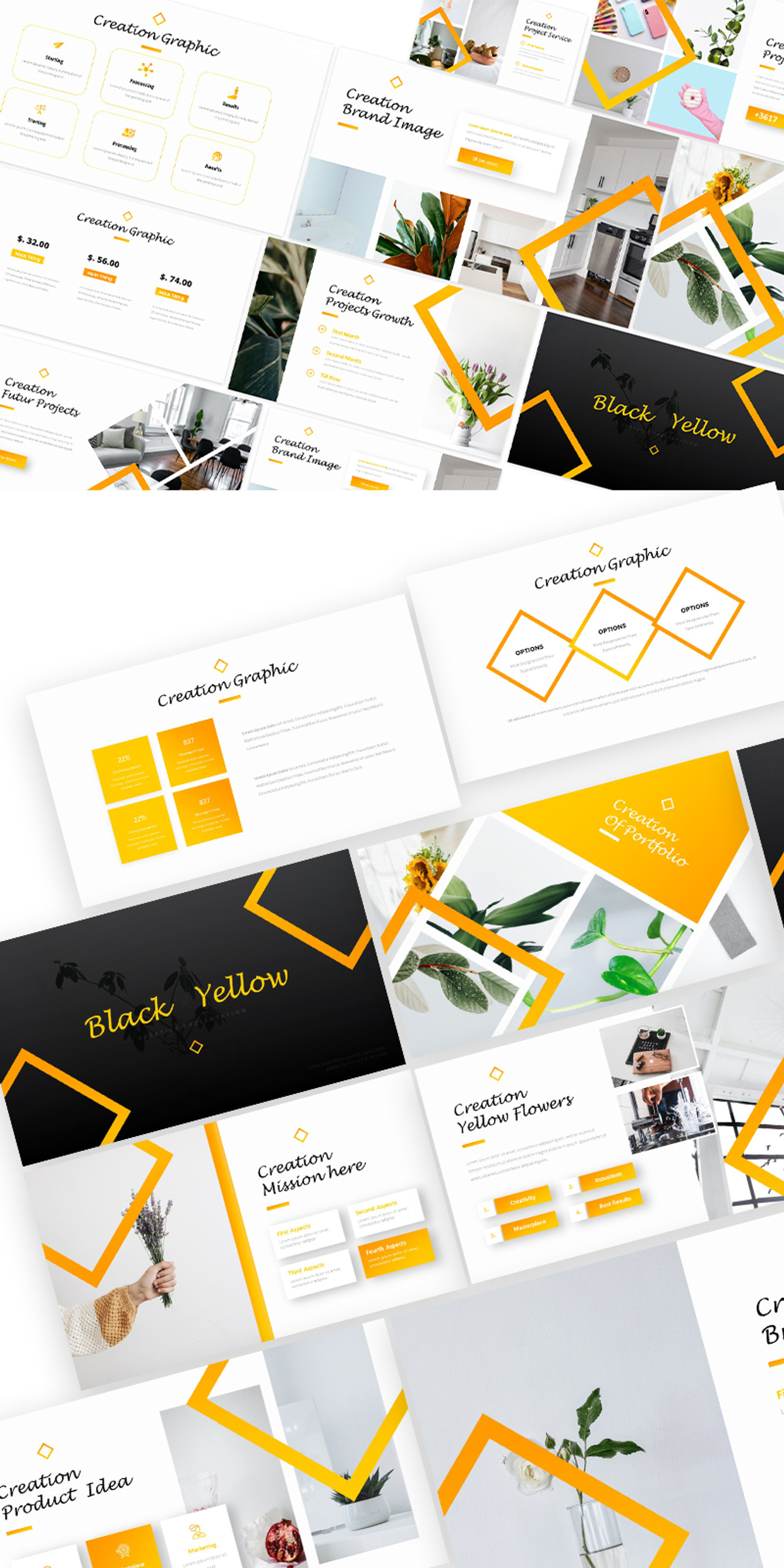 Black Yellow Powerpoint Template 273532 TemplateMonster