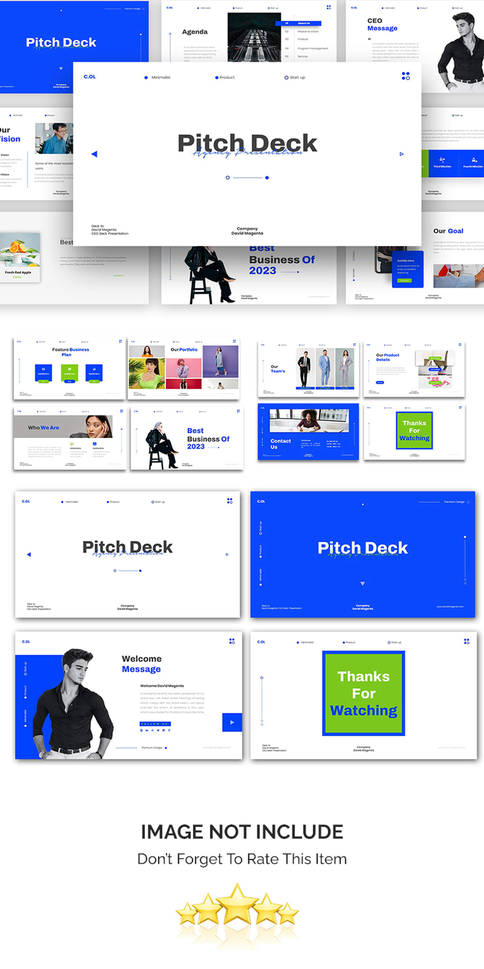 C'ol Agency Pitch Deck Powerpoint Template - TemplateMonster