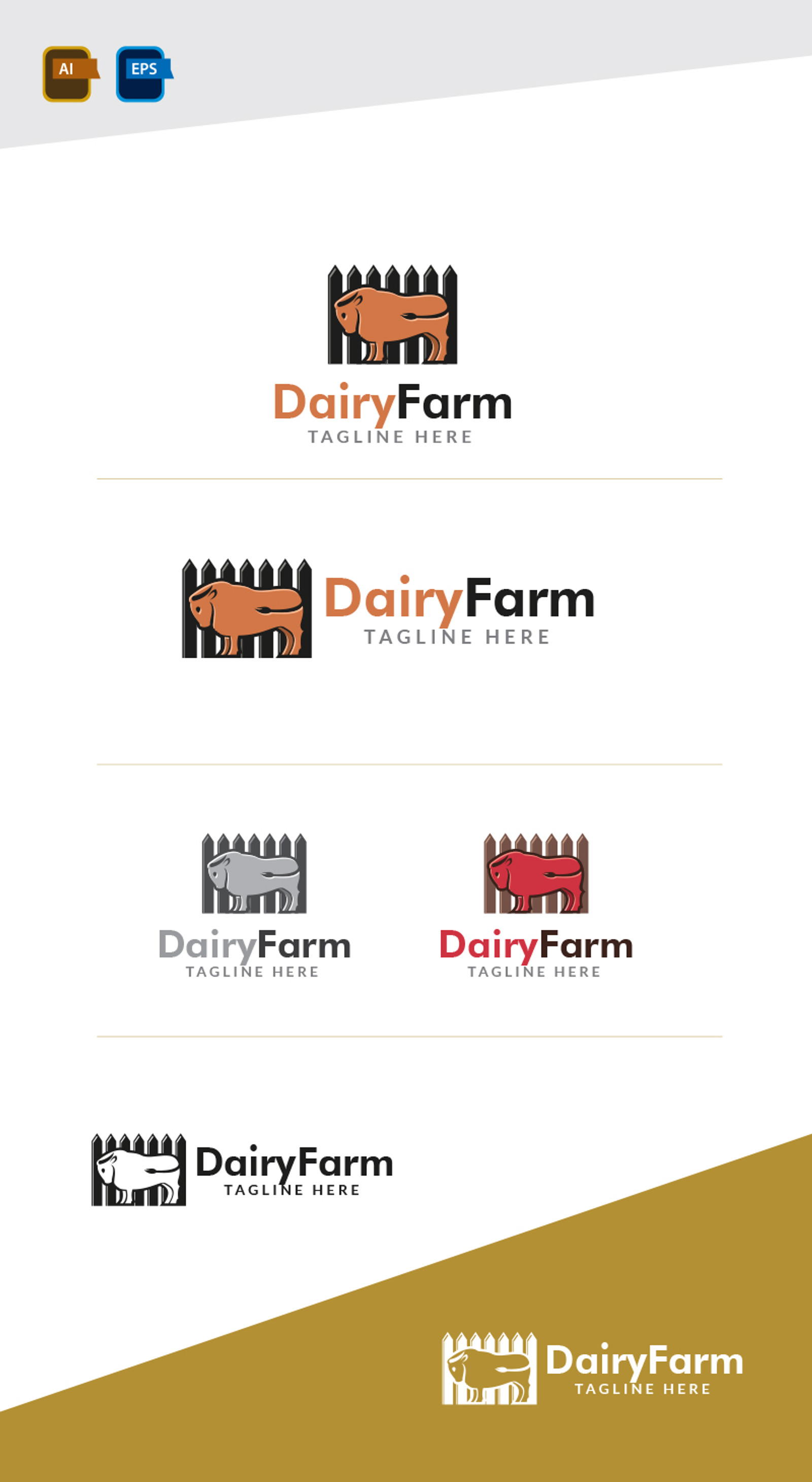 Dairy Farm Logo Design Template #191656 - TemplateMonster