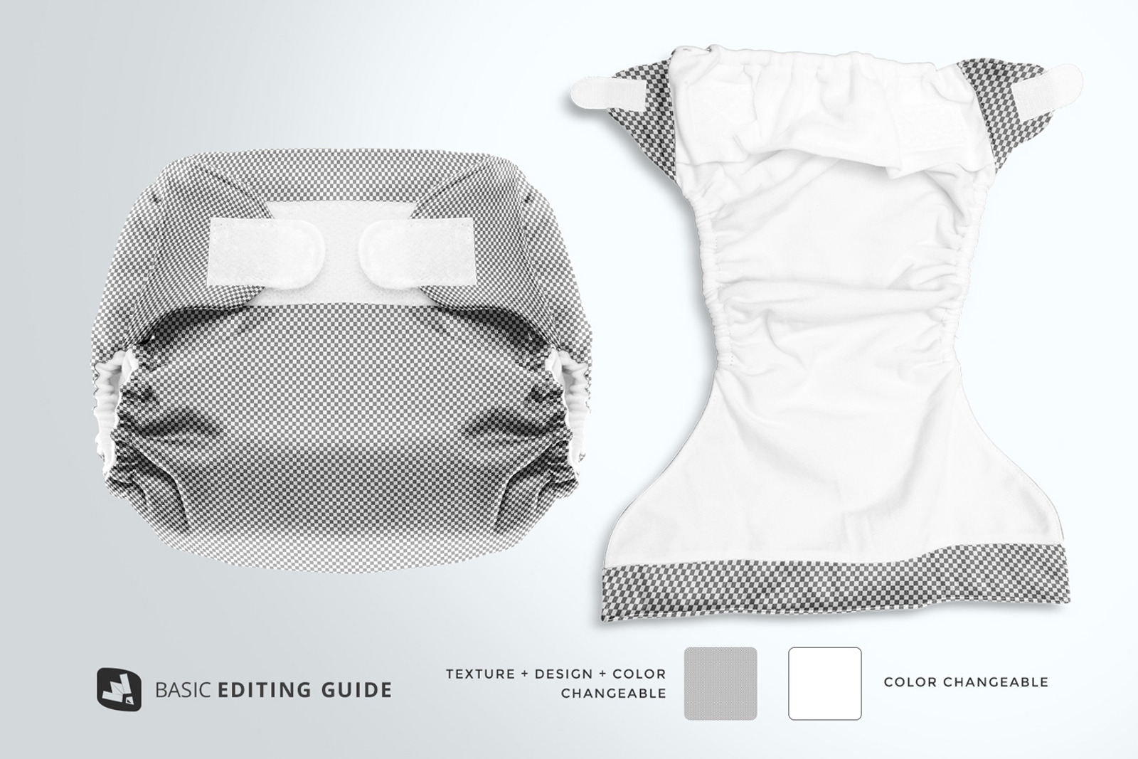 Reusable Velcro Cloth Diaper Mockup 265554 TemplateMonster