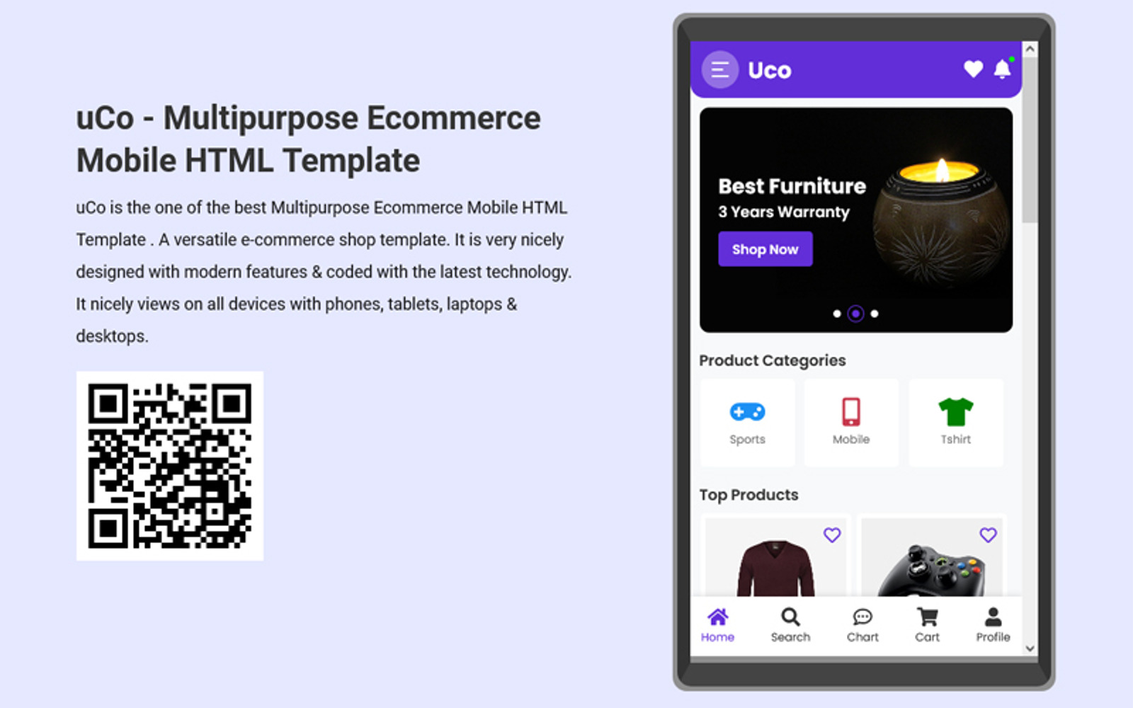UCo - Multipurpose Ecommerce Mobile HTML Template