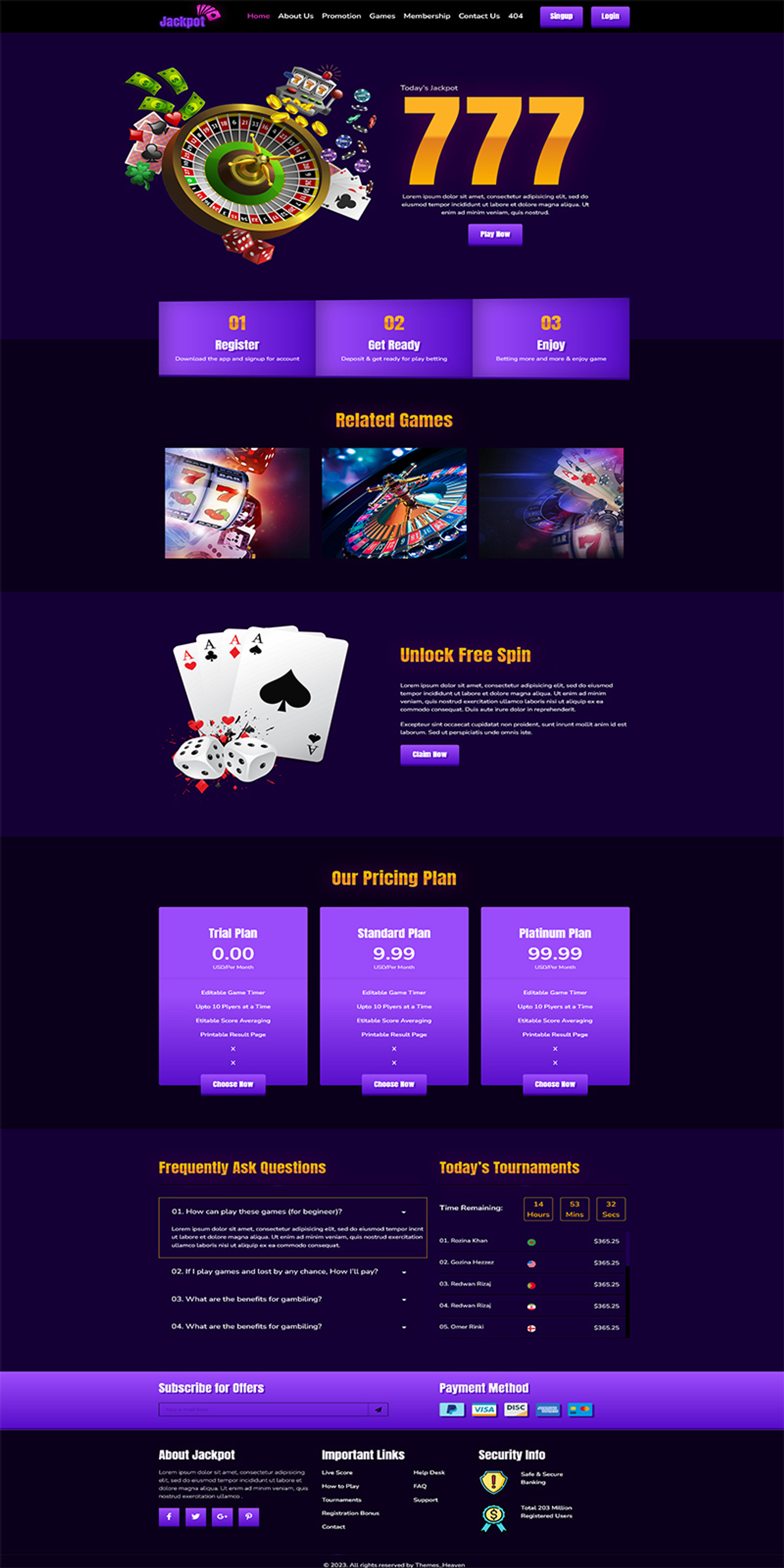 Jackpot is unique and userfriendly Casino & Gambling HTML Template