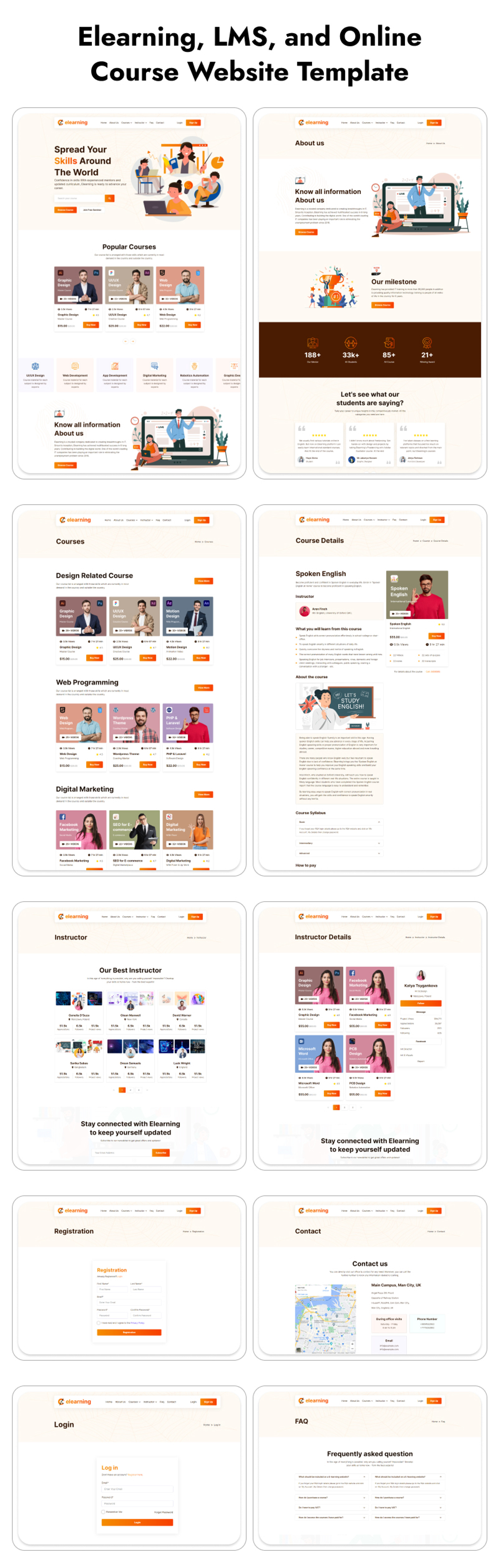 Elearning - E-learning, Education, LMS, and Online Course Website Template