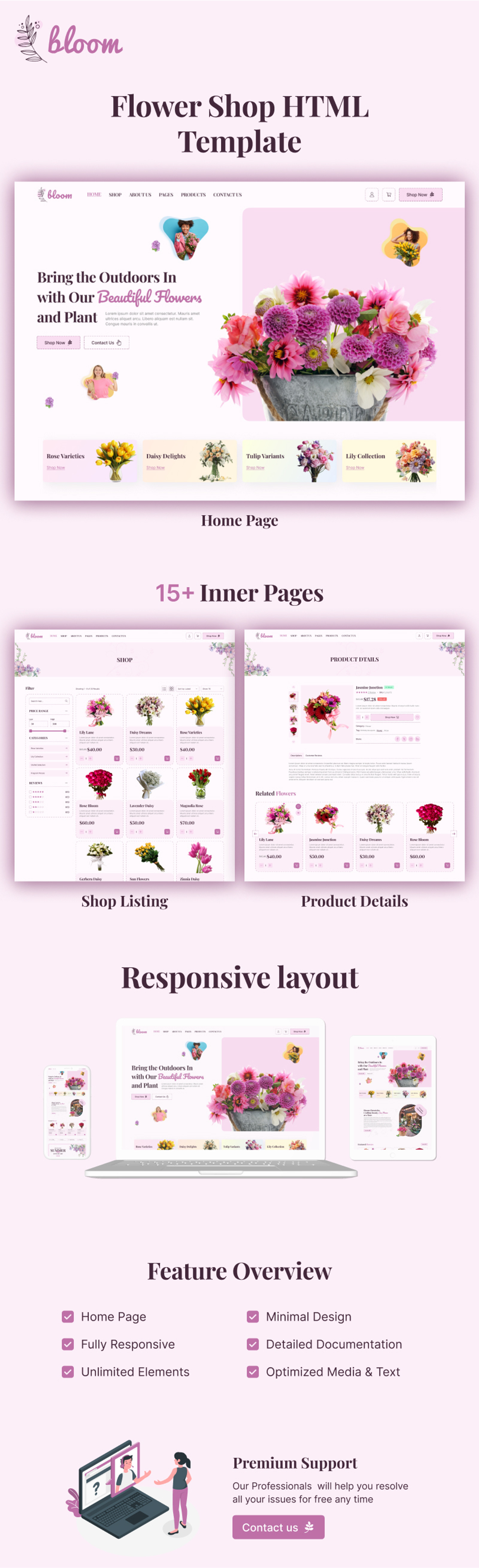 Bloom - Flower Shop HTML Website Template - TemplateMonster