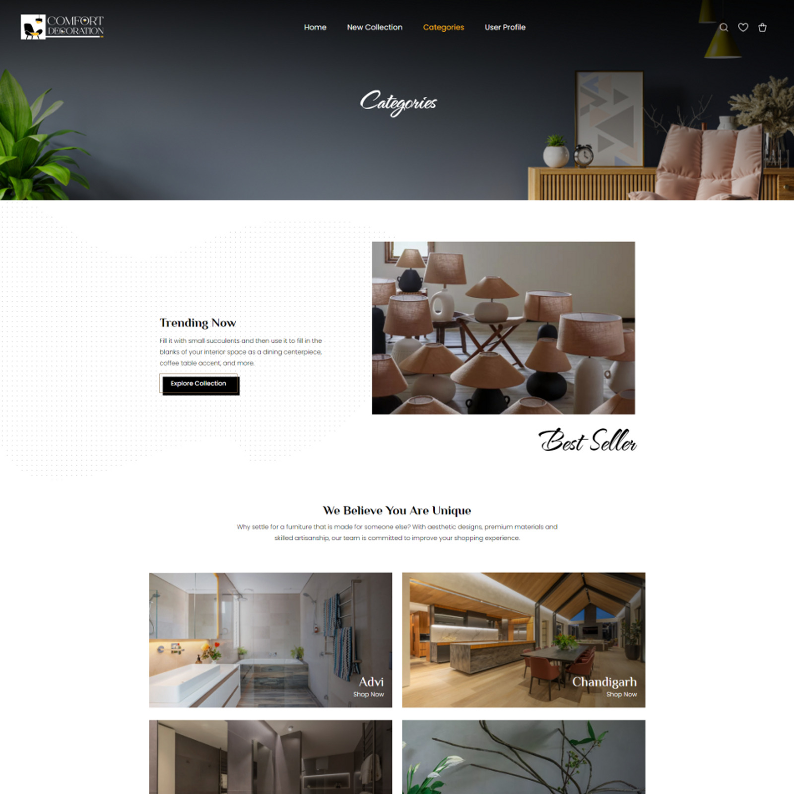 Comfort Decoration - online Ecommerce Interior HTML5 template