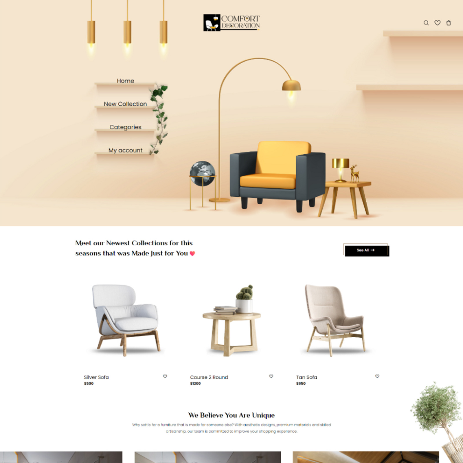 Comfort Decoration - online Ecommerce Interior HTML5 template