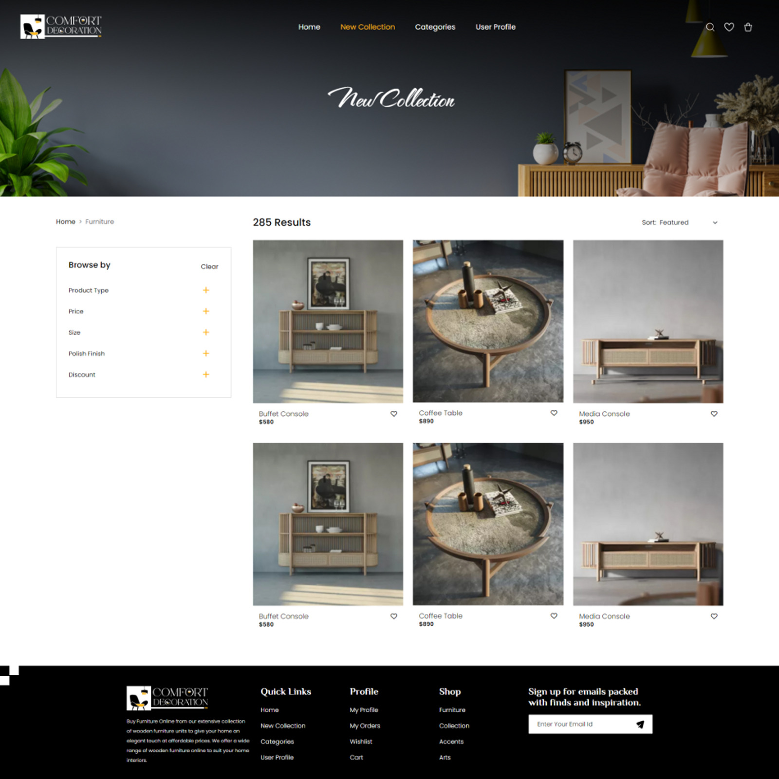 Comfort Decoration - online Ecommerce Interior HTML5 template