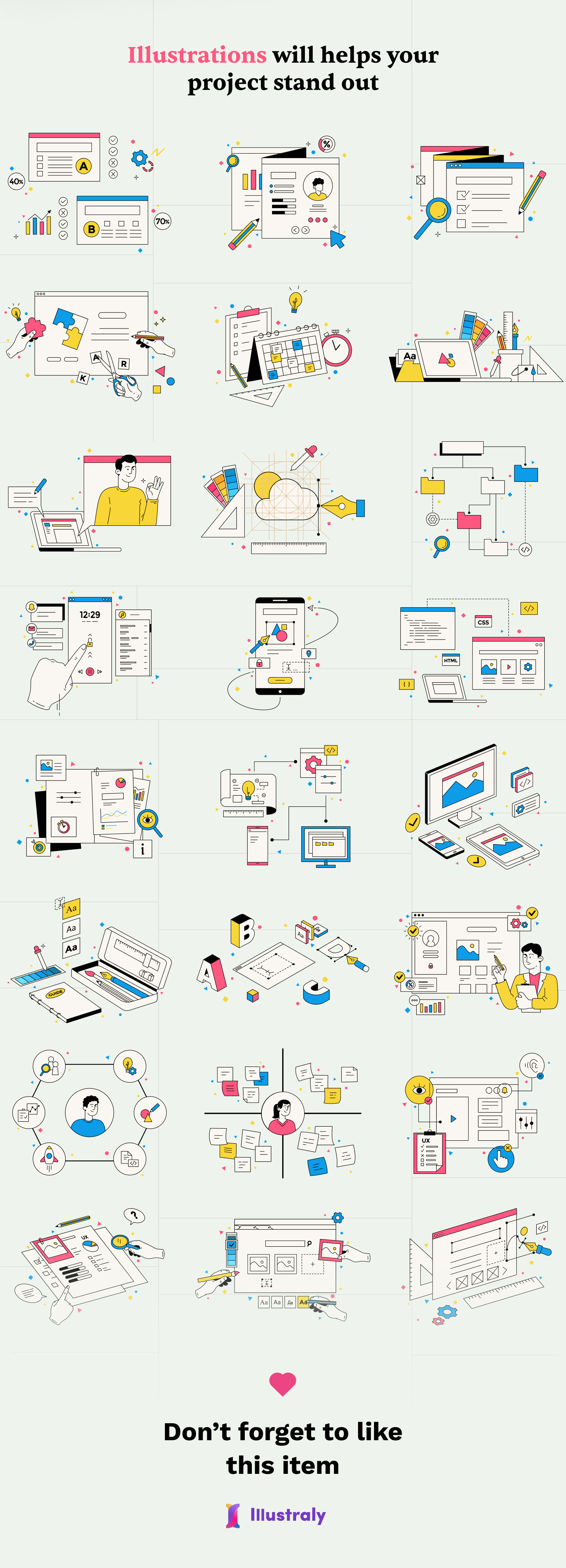 UI/UX Design Illustration Set #344087 - TemplateMonster