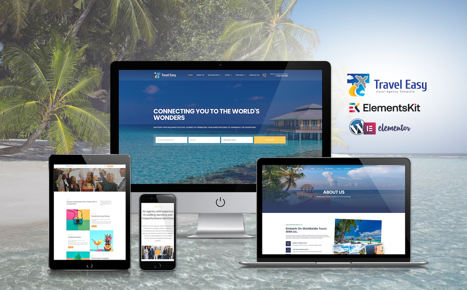 TravelEasy Premium Travel Agency Elementor Template Kit 