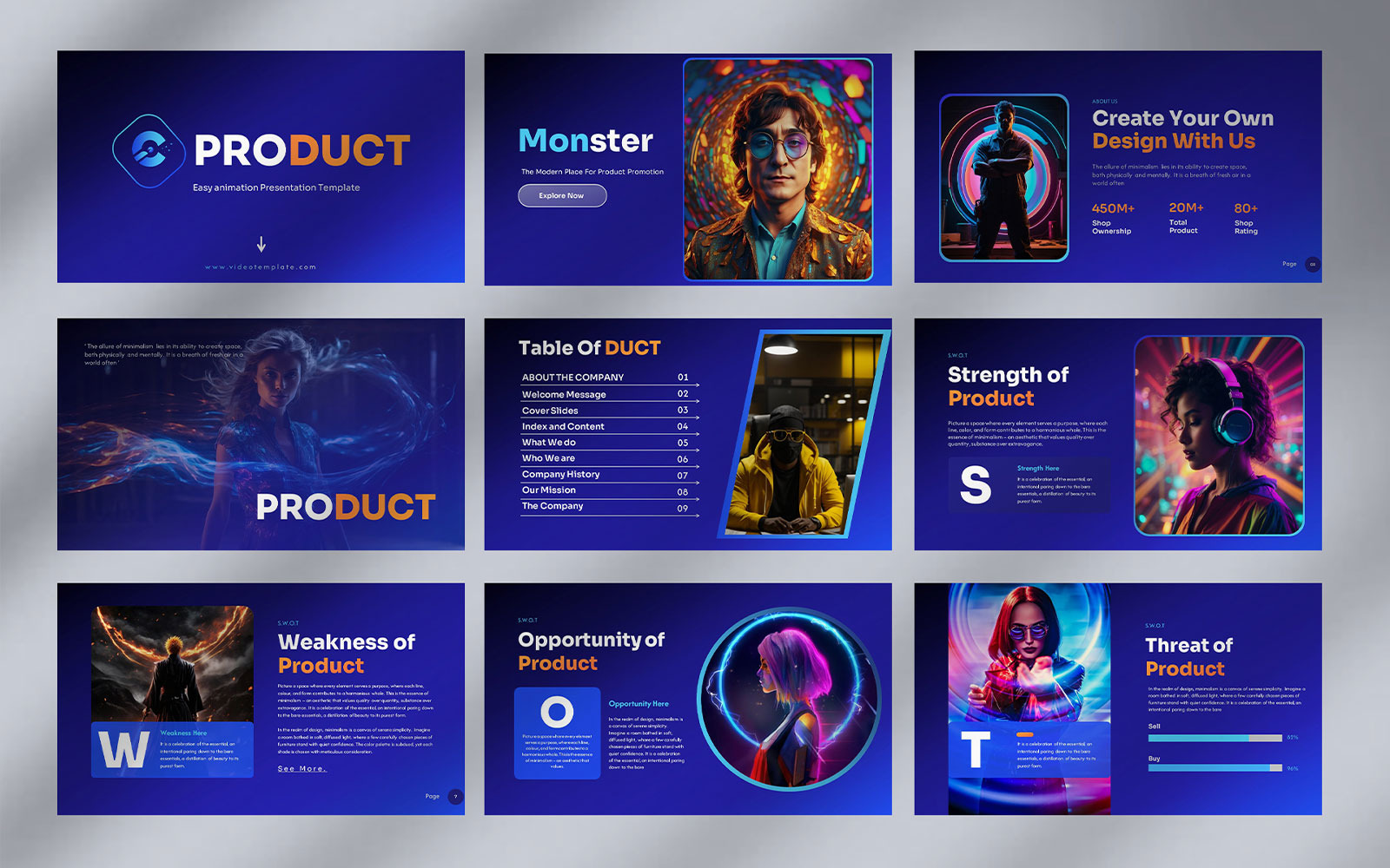 Product Monster PowerPoint Presentation Template