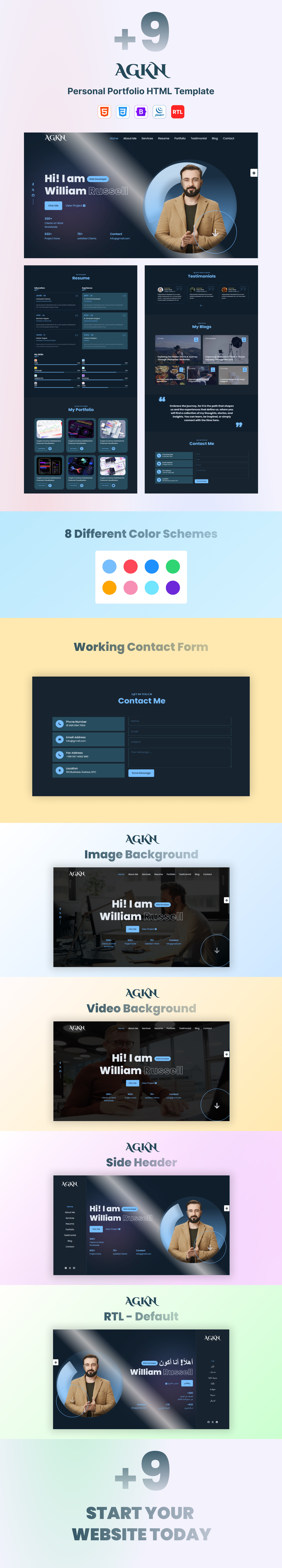 AGKN - Personal Portfolio HTML Template - TemplateMonster