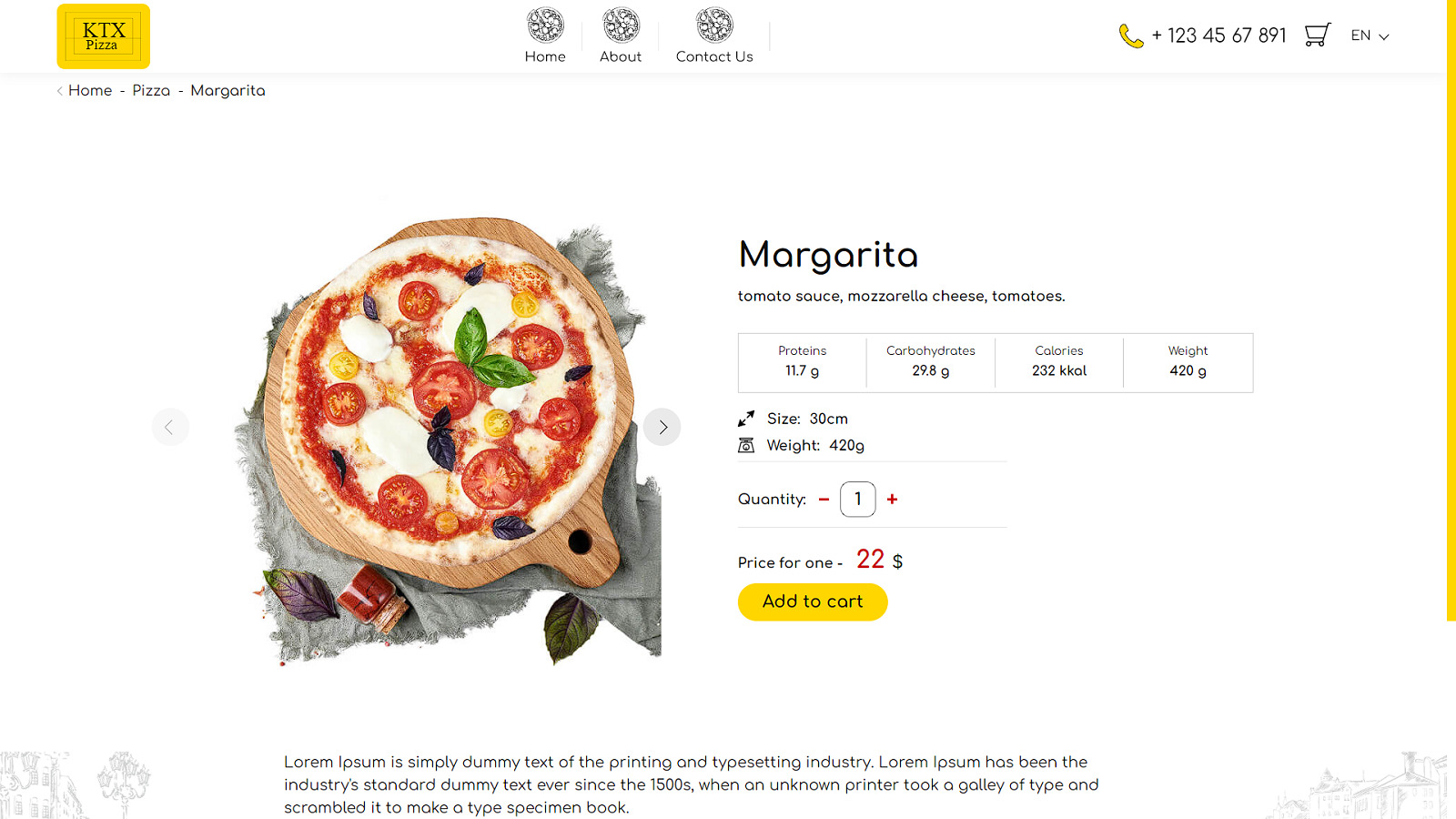 KTX Pizza - Responsive HTML5 Template for Pizza Delivery Service