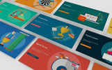 Visual Business Set 3 Tema PowerPoint Captura de Pantalla Pequeña Plantilla PowerPoint para Sitio de Arte y Cultura