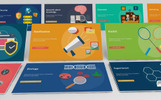 Visual Business Set 3 Tema PowerPoint Captura de Pantalla Pequeña Plantilla PowerPoint para Sitio de Arte y Cultura