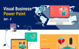 Visual Business Set 3 Tema PowerPoint Captura de Pantalla Pequeña Plantilla PowerPoint para Sitio de Arte y Cultura
