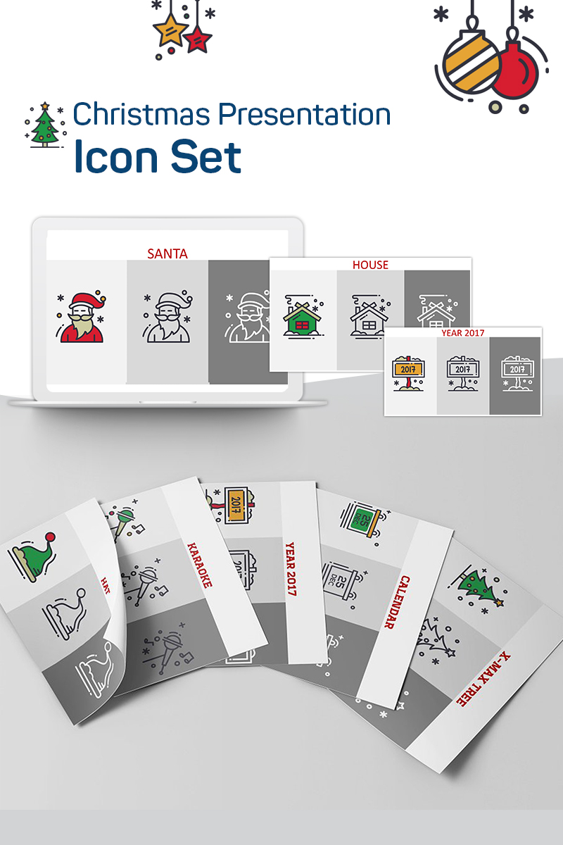 Christmas Presentation PowerPoint Iconset Küçük Ekran Görüntüsü Christmas Presentation PowerPoint Iconset Şablon