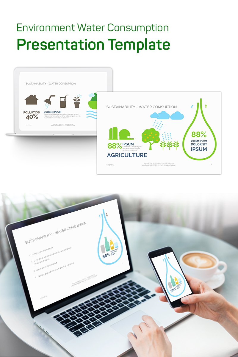 Environment Water Consumption powerpointmall En liten skärmdump Environment Water Consumption PowerPointmall