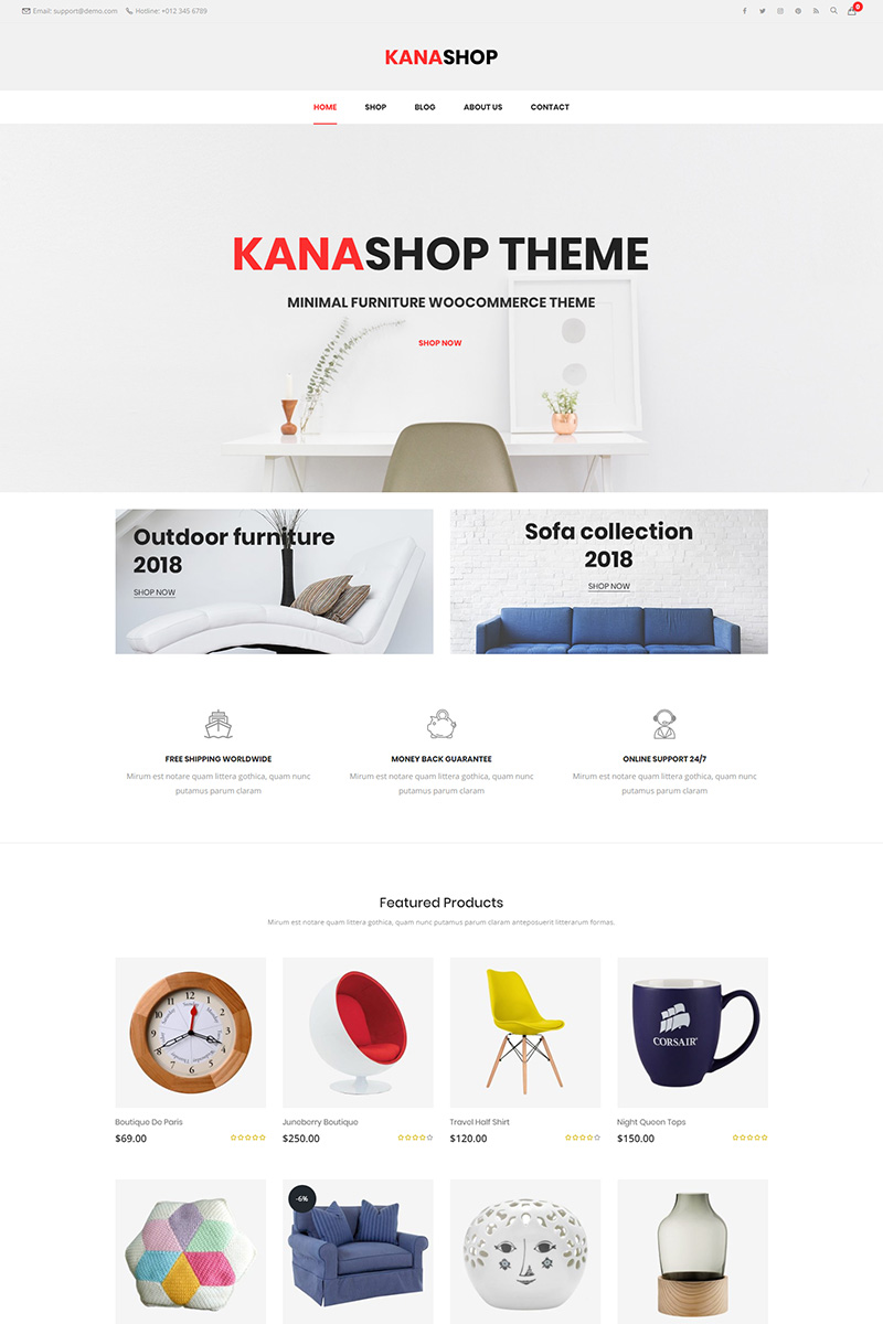 Kanashop - Minimalist Furniture WooCommerce Theme Kanashop - Furniture WooCommerce Theme