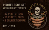 Pirate Grunge Logo Illustration Template Small Screenshot Pirate Grunge Logo Illustration