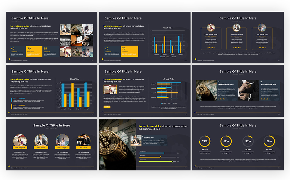Cryptocurrency - Exchange Presentation PowerPoint主题 小的屏幕截图 "Cryptocurrency - Exchange Presentation" PowerPoint 模板