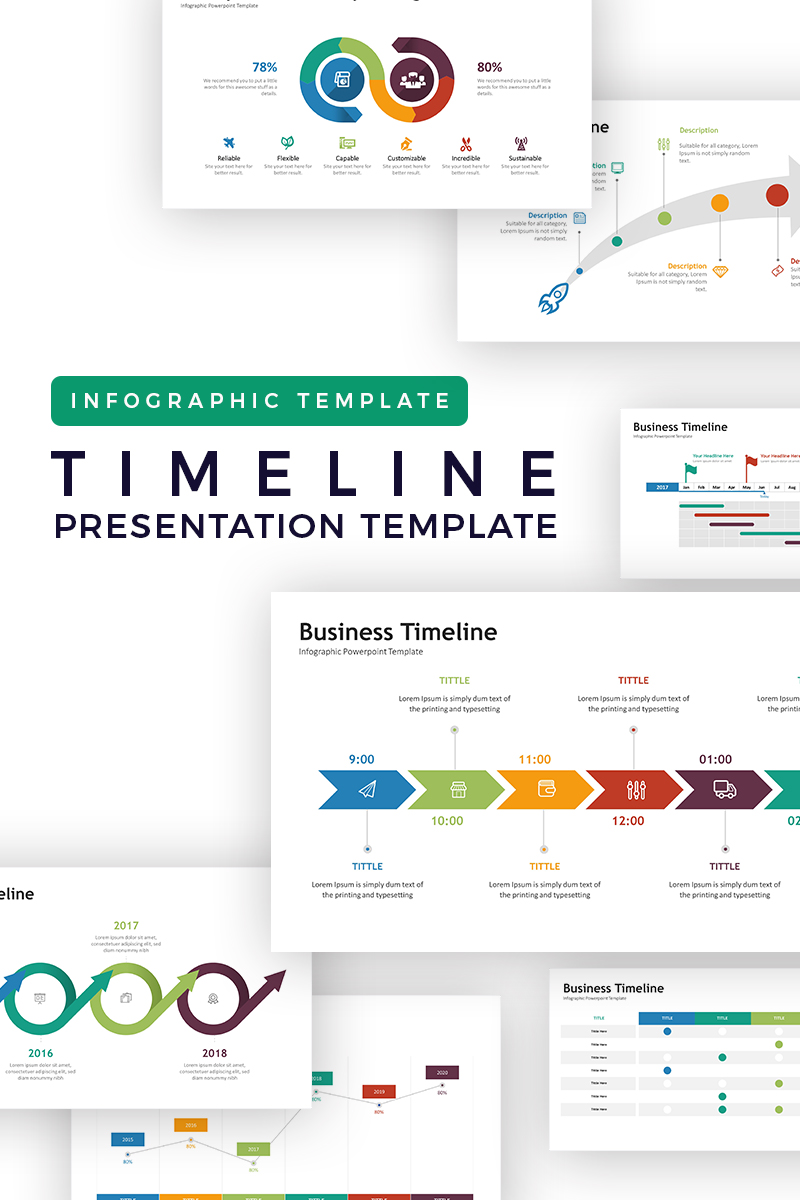 timeline infographic powerpoint template 72072