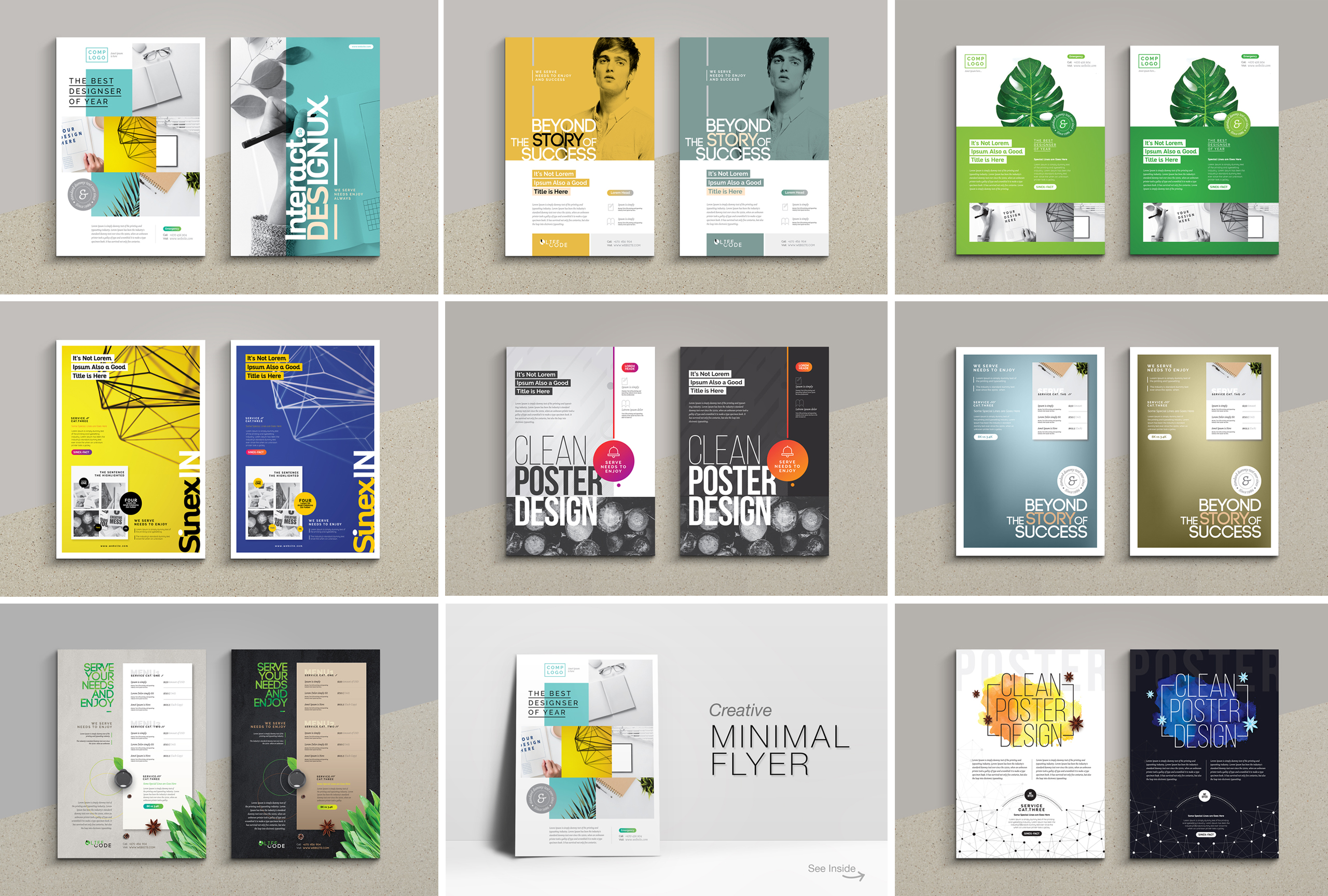 10 Best Minimalist Flyers Corporate Identity Template #73663
