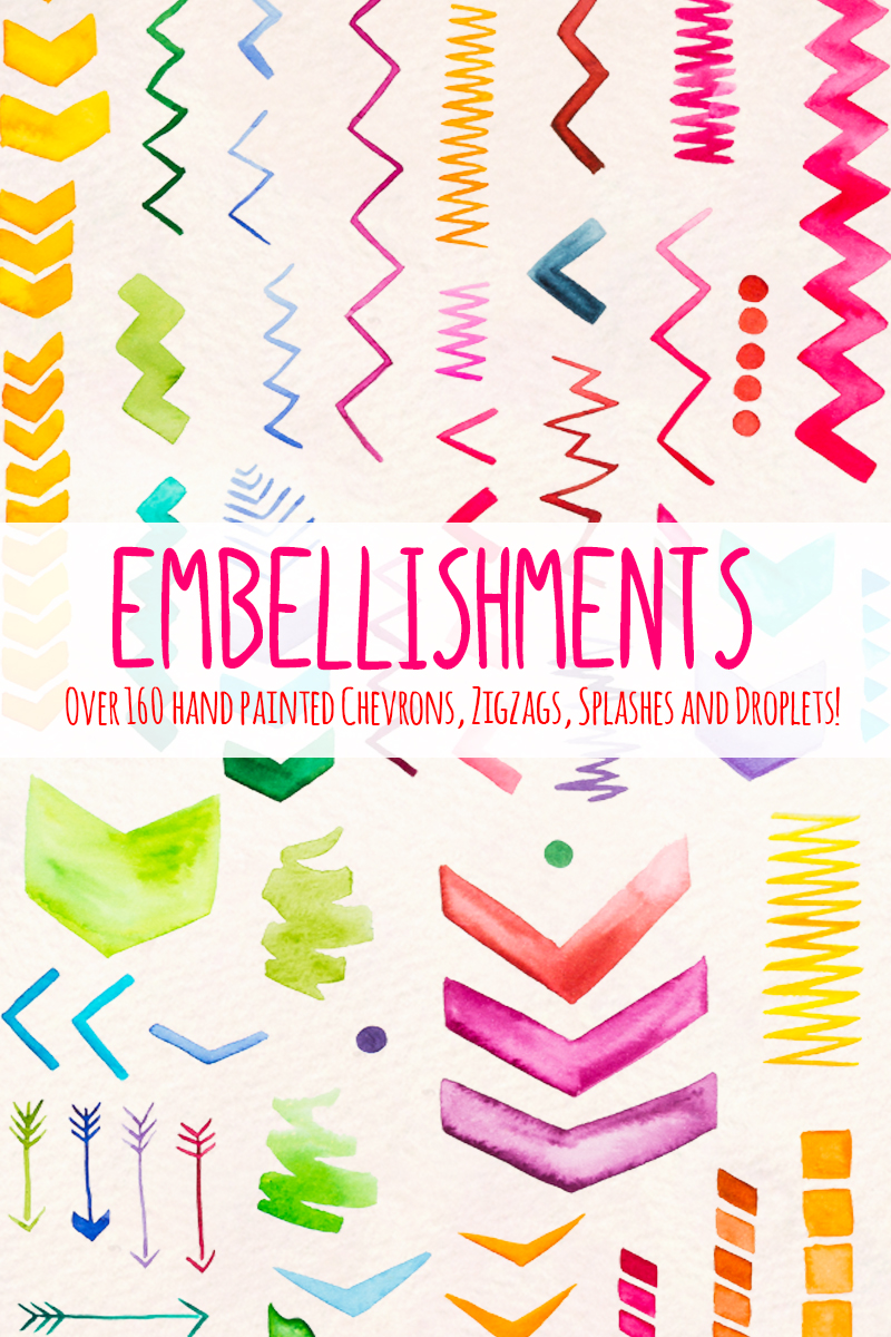 168 Watercolor Chevrons, Darts, Phrases Illustration Template Small Screenshot 168 Watercolor Chevrons, Darts, Phrases Illustration