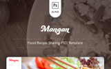 Mangan - Food Recipe Sharing Plantilla PSD Captura de Pantalla Pequeña Plantilla PSD para Sitio de Comida y Restaurante