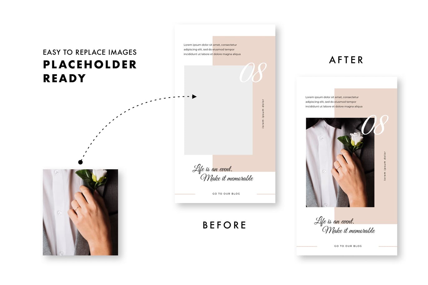 Download Шаблон для соцсетей "Wedding Agency Instagram Stories Template for Social Media" / Wedding Agency Instagram Stories Template for Social Media - Шаблон для соцсетей на тему графика instagram,story,stories,fashion,promotion,elegant,beauty,modern,psd,wedding,planner,bridal