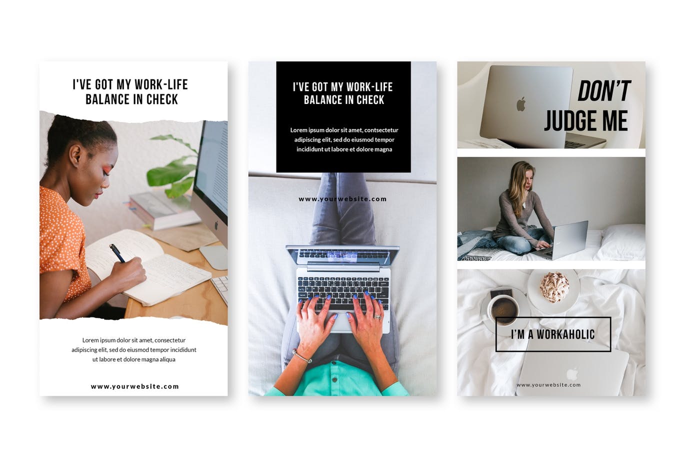 Download Шаблон для соцсетей "Remote Work Instagram Stories Template PSD for Social Media" / Remote Work Instagram Stories Template PSD for Social Media - Шаблон для соцсетей на тему графика instagram,story,stories,fashion,promotion,elegant,beauty,modern,psd,shop,company,corporate,photoshop