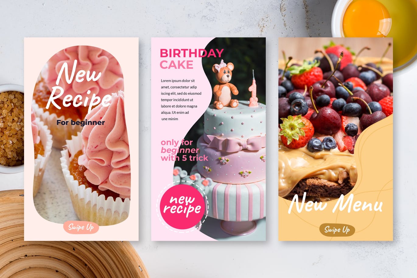 Download Шаблон для соцсетей "Foodie and Cake Instagram Stories Template for Social Media" / Foodie and Cake Instagram Stories Template for Social Media - Шаблон для соцсетей на тему графика instagram,story,stories,fashion,promotion,elegant,beauty,modern,psd,shop,company,corporate,photoshop