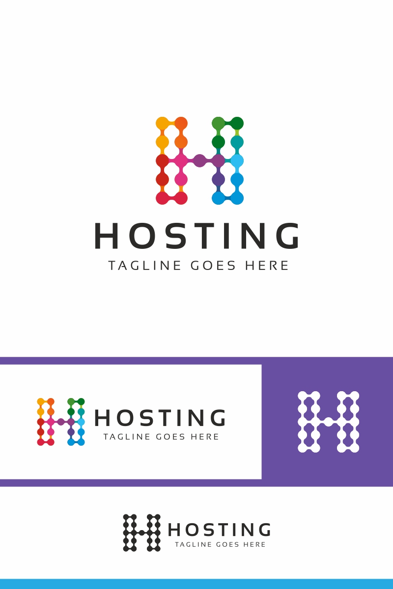 Hosting Tema de Logotipo Captura de Pantalla Pequeña Plantilla de Logotipo para Sitio de Gráficos