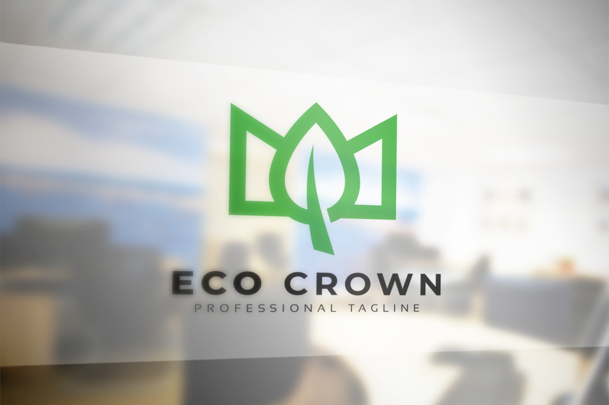 Download Шаблон логотипа "Eco Crown Logo Template" / Eco Crown Logo Template - Шаблон логотипа на тему графика eco,crown,logo,green,sign,flower,leaf,vector,spa,beauty,symbol,icon,element,luxury,health,nature,organic,yoga,salon,floral