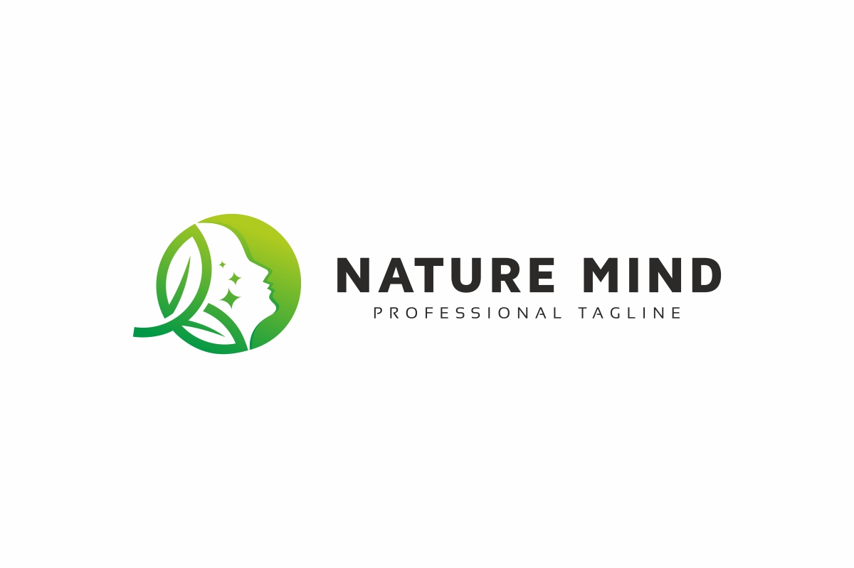 Download Шаблон логотипа "Human Nature Mind Logo Template" / Human Nature Mind Logo Template - Шаблон логотипа на тему графика bio cure,bio drink,bio woman,cure,green,green cure,green woman,leaf,leaf woman,leafs,medical logo,natural,nature,nature logo,nature woman,pharmacie,recycle beauty,recycle logo,spa logo,tree