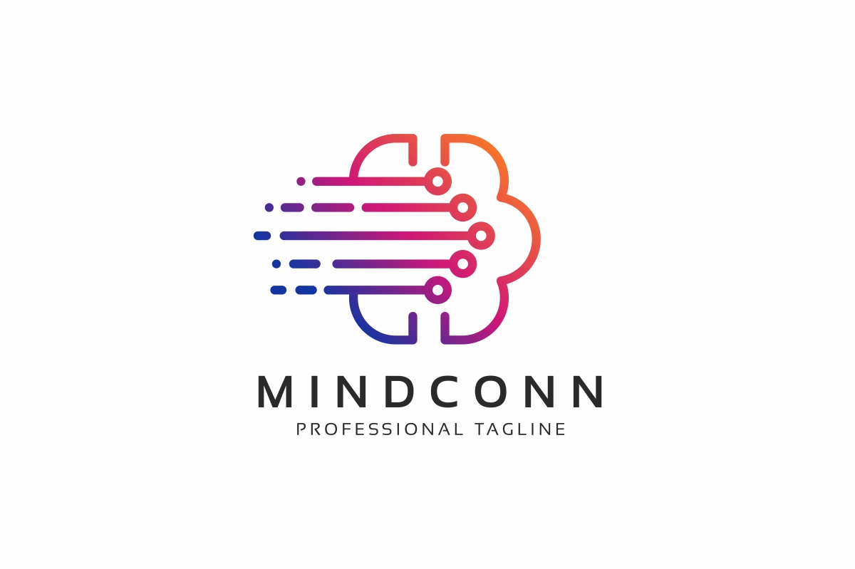 Download Шаблон логотипа "Digital Mind Logo Template" / Digital Mind Logo Template - Шаблон логотипа на тему графика blue,brain,connection,digital,dot,dots,green,idea,mind,modern,orange,process,spark,tech,think,thinking,thought