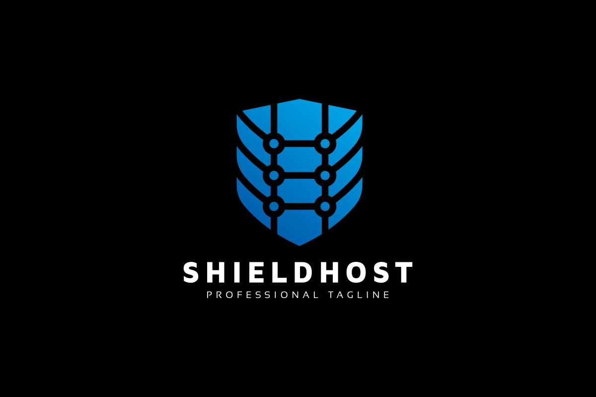 Download Шаблон логотипа "Shield Host Logo Template" / Shield Host Logo Template - Шаблон логотипа на тему графика antivirus,application logo,cloud hosting logo,cloud server logo,database,defend,guard,hosting,hosting logo,internet security,key,lock,protect,protection,safe,safety,secure,security,server,ser