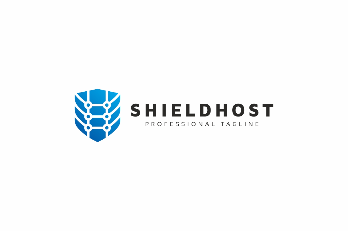 Download Шаблон логотипа "Shield Host Logo Template" / Shield Host Logo Template - Шаблон логотипа на тему графика antivirus,application logo,cloud hosting logo,cloud server logo,database,defend,guard,hosting,hosting logo,internet security,key,lock,protect,protection,safe,safety,secure,security,server,ser