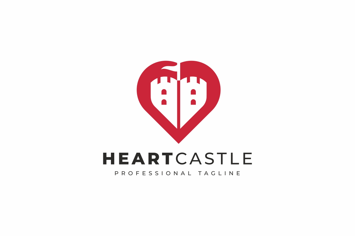 Download Шаблон логотипа "Heart Castle Logo Template" / Heart Castle Logo Template - Шаблон логотипа на тему графика brand,branding,castle,corporate,creative,design,heart,identity,king,kingdom,logo,logotype,love,lovely,market,queen,real,real estate,shop,store