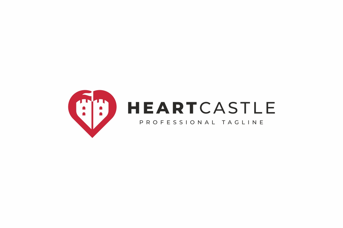 Download Шаблон логотипа "Heart Castle Logo Template" / Heart Castle Logo Template - Шаблон логотипа на тему графика brand,branding,castle,corporate,creative,design,heart,identity,king,kingdom,logo,logotype,love,lovely,market,queen,real,real estate,shop,store