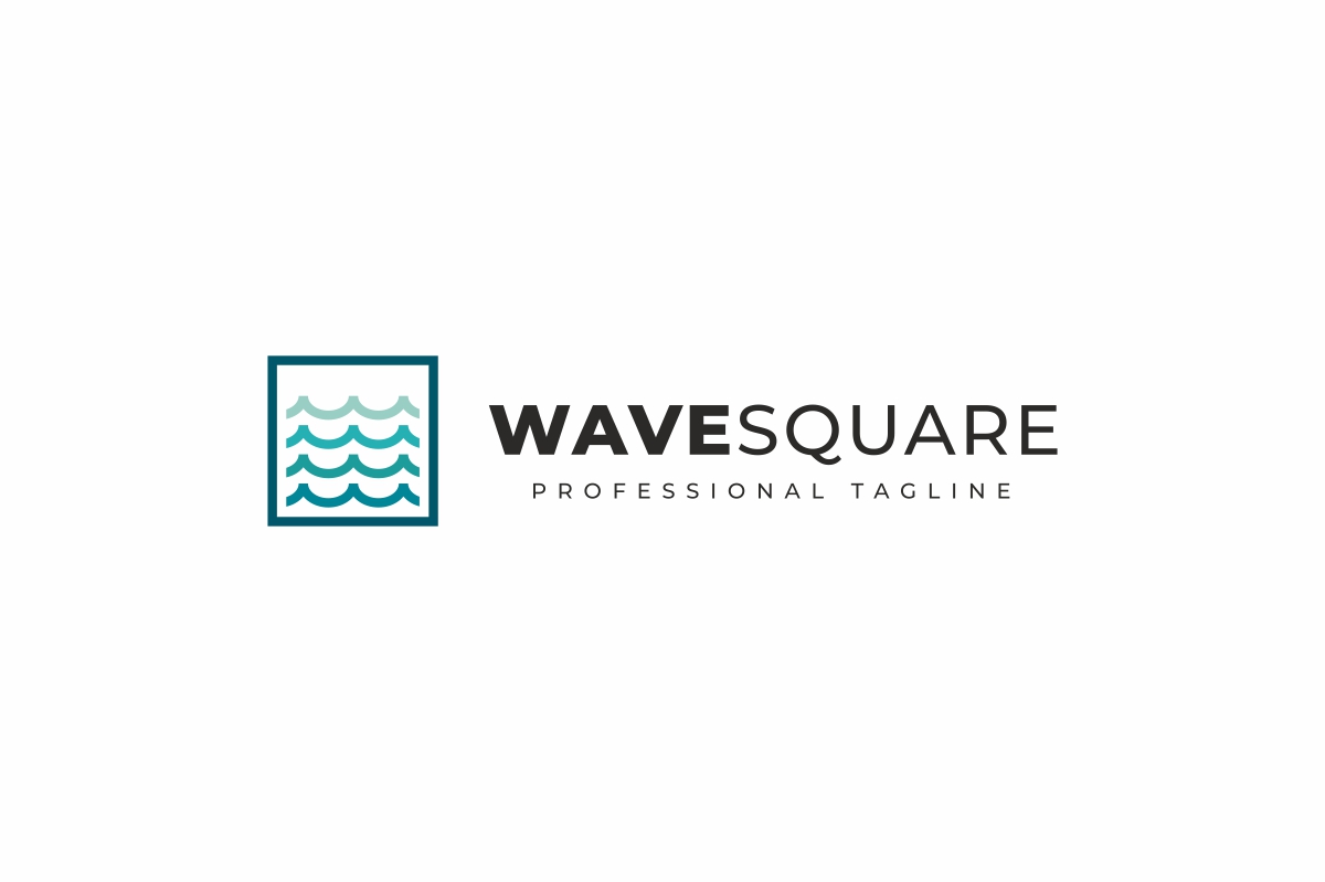 Download Шаблон логотипа "Wave Square Logo Template" / Wave Square Logo Template - Шаблон логотипа на тему графика administrative,agency,capital,deluxe,develop,economy,elegant,financial,fire,hotel,invest,marketing,modern,money,ocean,premium,professional,real estate,resort,season