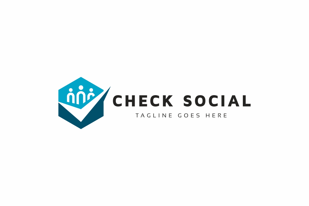 Download Шаблон логотипа "Check Social Logo Template" / Check Social Logo Template - Шаблон логотипа на тему графика agency,approve,approved,blog,business,check,child,children,company,corporate,good,help,human,identity,logo,man,network,ok,okay,people