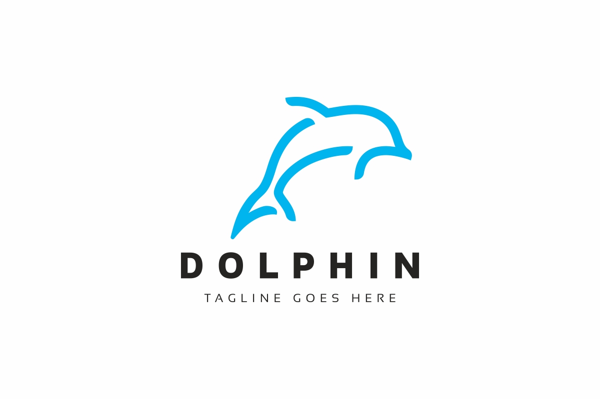 Download Шаблон логотипа "Dolphin Logo Template" / Dolphin Logo Template - Шаблон логотипа на тему графика animal,animals,blue,company,cute,dolphin,fish,flat,iconic,jump,logo,seo,simple,sleek,sophisticated,trend,trends,water