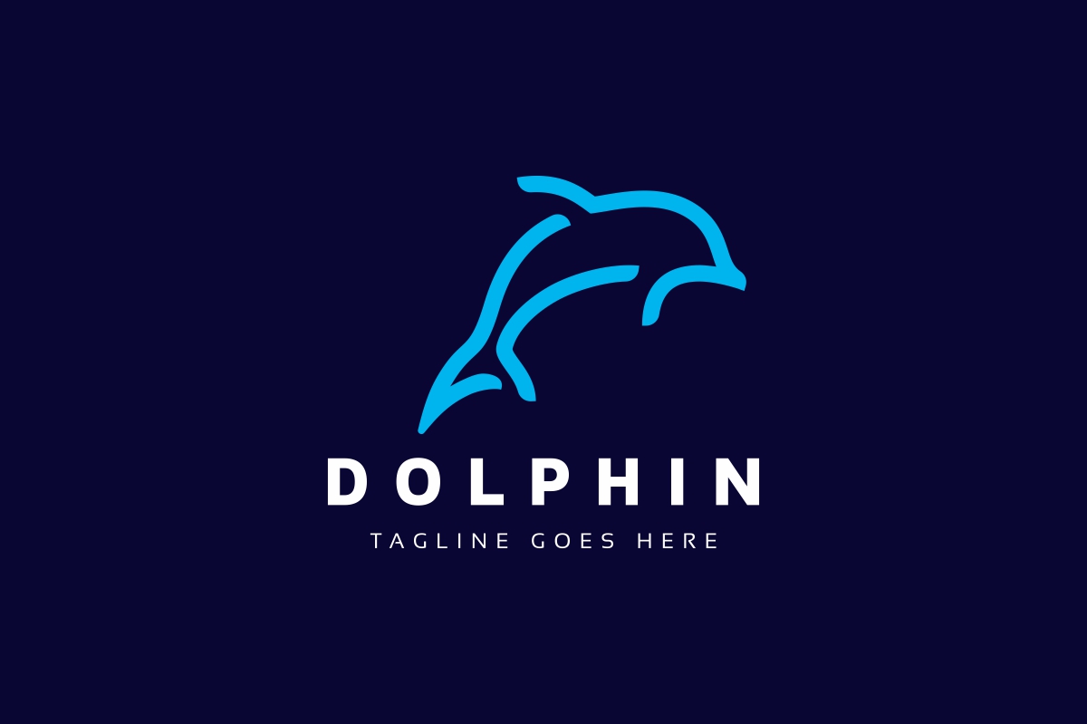 Download Шаблон логотипа "Dolphin Logo Template" / Dolphin Logo Template - Шаблон логотипа на тему графика animal,animals,blue,company,cute,dolphin,fish,flat,iconic,jump,logo,seo,simple,sleek,sophisticated,trend,trends,water