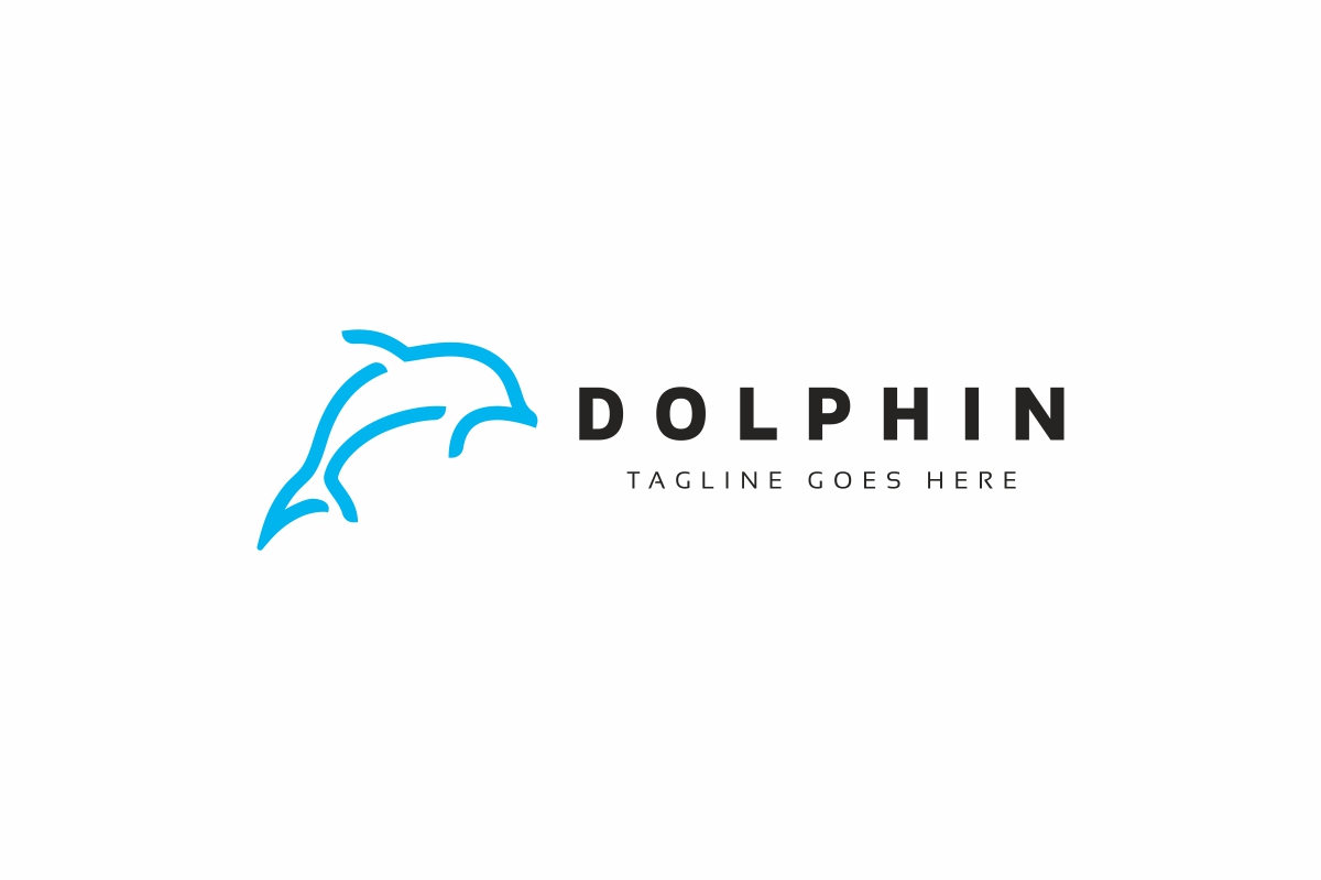 Download Шаблон логотипа "Dolphin Logo Template" / Dolphin Logo Template - Шаблон логотипа на тему графика animal,animals,blue,company,cute,dolphin,fish,flat,iconic,jump,logo,seo,simple,sleek,sophisticated,trend,trends,water