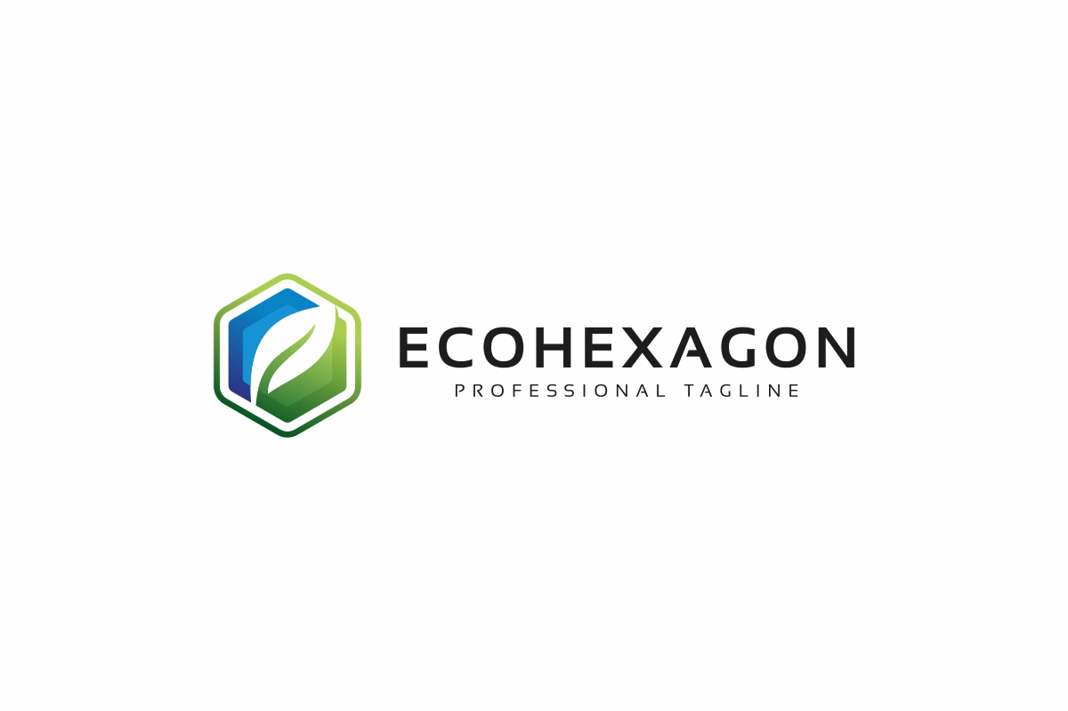 Download Шаблон логотипа "Eco Hexagon Logo Template" / Eco Hexagon Logo Template - Шаблон логотипа на тему графика eco,eco green logo,green,hexa,hexagon,leaf,leaf logo,nature