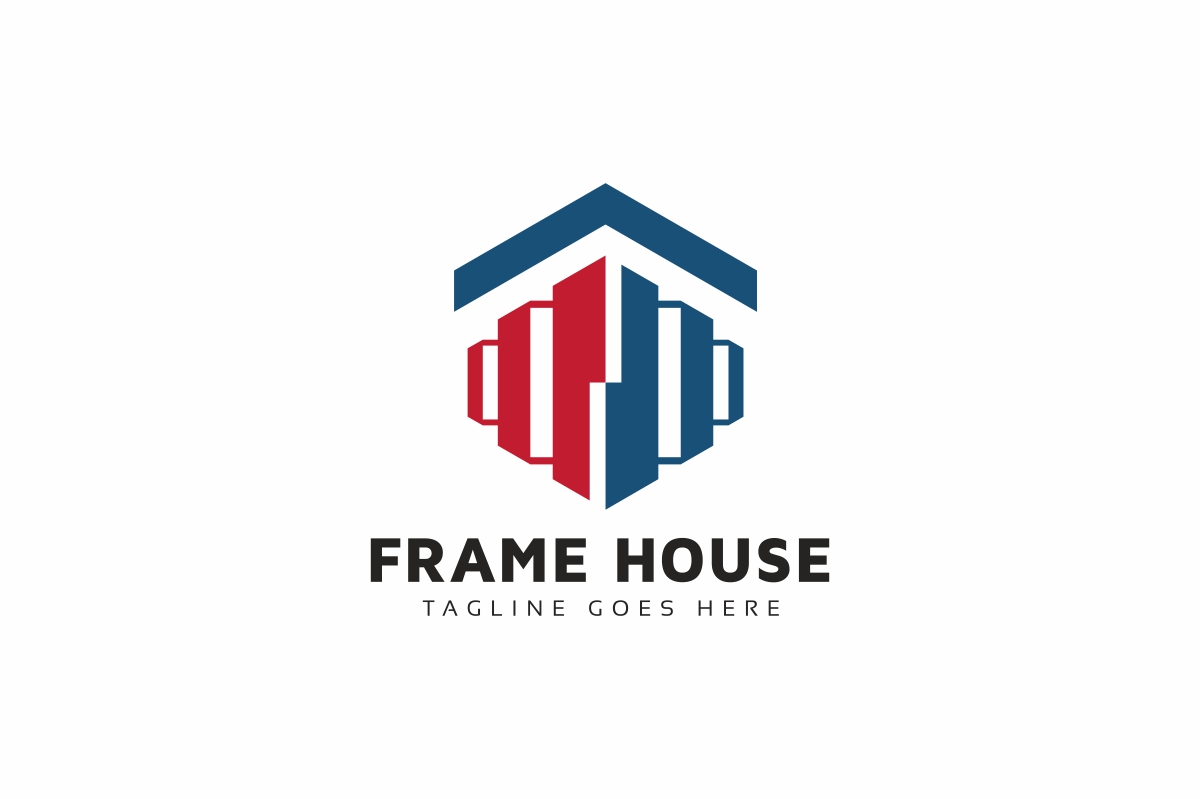 Download Шаблон логотипа "Frame House Logo Template" / Frame House Logo Template - Шаблон логотипа на тему графика brand,branding,builder,building,business,carpenter,company,construction,contractor,hammer,home,house,house frame,identity,measure,print ready,renos,renovation,repair,reparation
