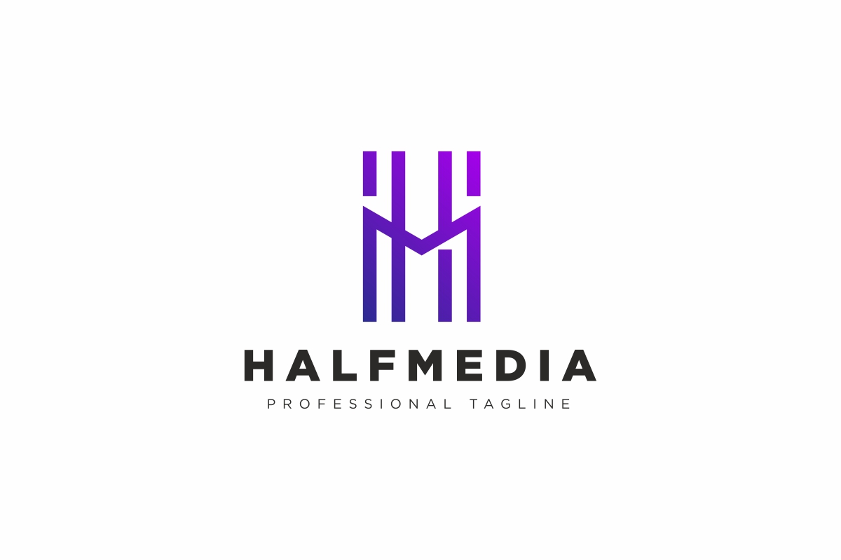 Download Шаблон логотипа "Halfmedia H Letter Media Logo Template" / Halfmedia H Letter Media Logo Template - Шаблон логотипа на тему графика m letter,broadcast company,colorful,creative media,design,digital app,entertainment,fashion,h letter,h logo,internet company,letter,mobile company,multimedia apps,n letter,online tv,play,shir