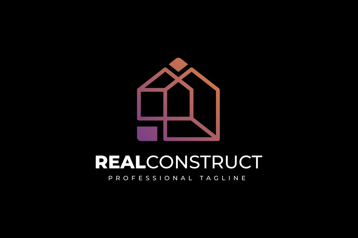 Download Шаблон логотипа "Real Construct Logo Template" / Real Construct Logo Template - Шаблон логотипа на тему графика architect,building,business,construction,design,golden,home,home services,houses,property,real estates,simple
