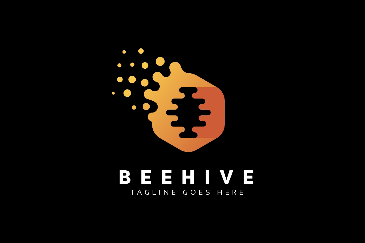 Download Шаблон логотипа "Bee Hive Logo Template" / Bee Hive Logo Template - Шаблон логотипа на тему графика bee logo,beehive logo,business,chat,clever,creative,design,developer,development,elegant,fly,hexagon community,honey,idea,illustration,illustrative,insect,logotype,media,music